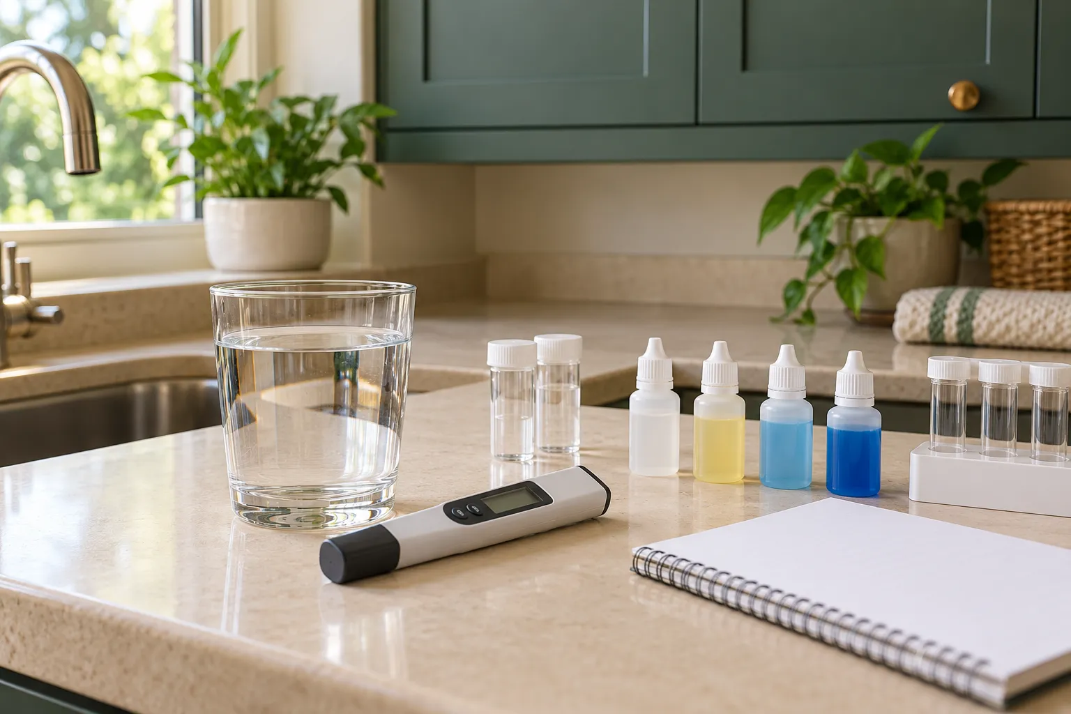 Illustrative water-assessment tools and sample containers